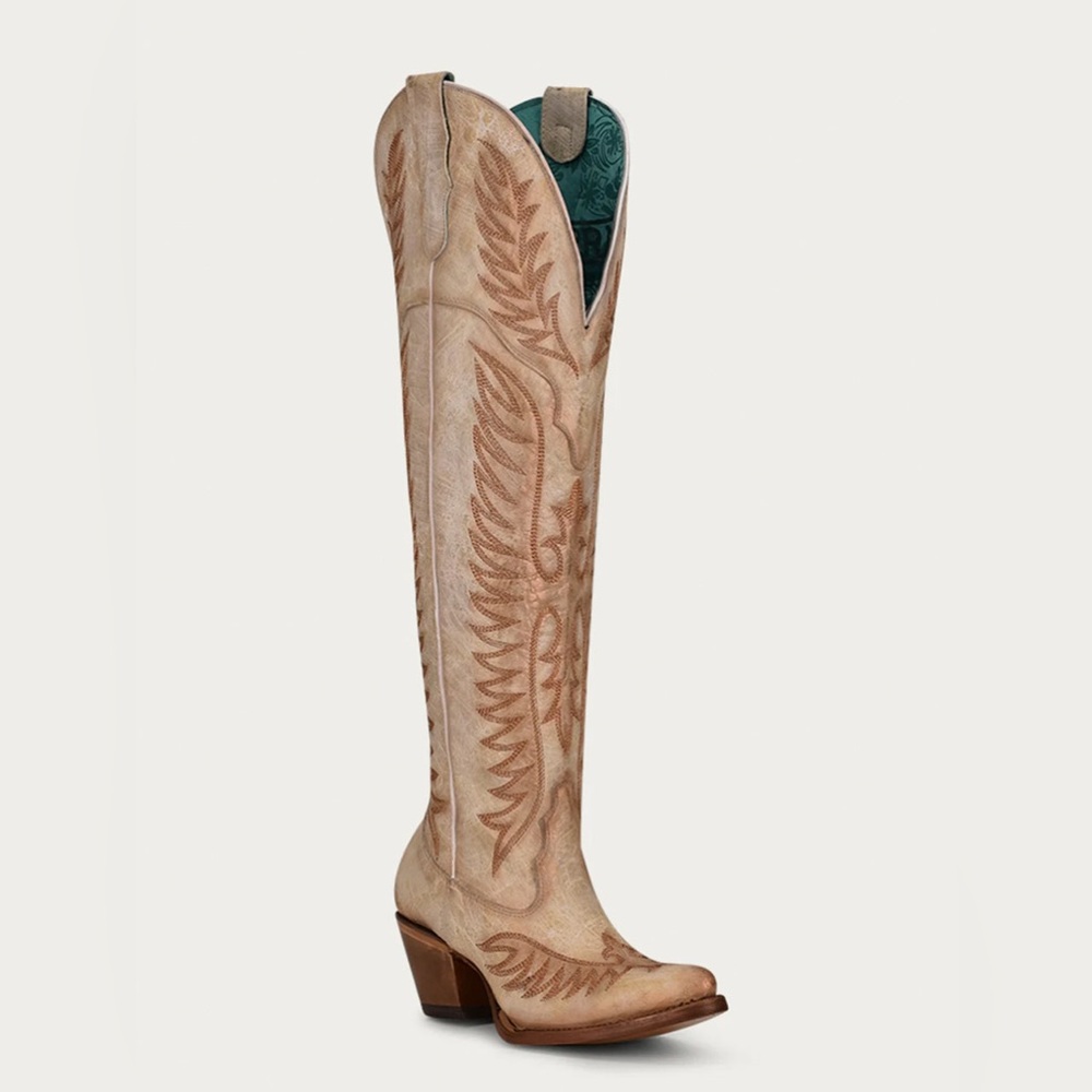 Corral Women's Tall Top Embroidery Western Boots - White